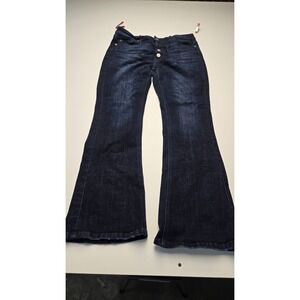 Kancan Petite Jeans Women's 13/30 Blue Dark Wash Bootcut